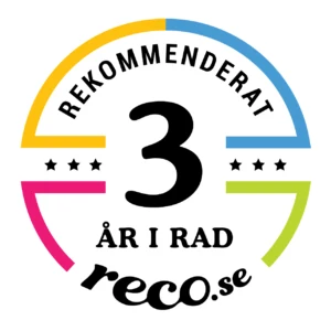 Reco.se-utmärkelsen Rekommenderat företag tre år i rad
